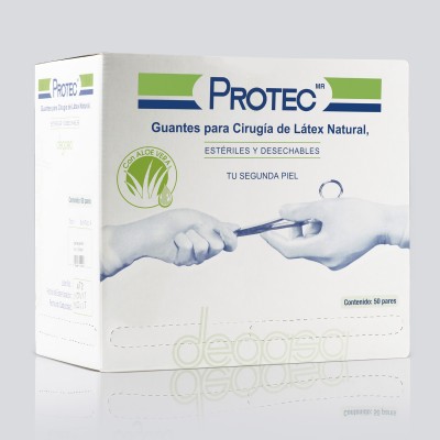 GUANTES DE CIRUJANO DE LÁTEX CON ALOE VERA